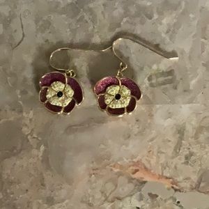 SWAROVSKI Crystal & Enamel Pansy Earrings
